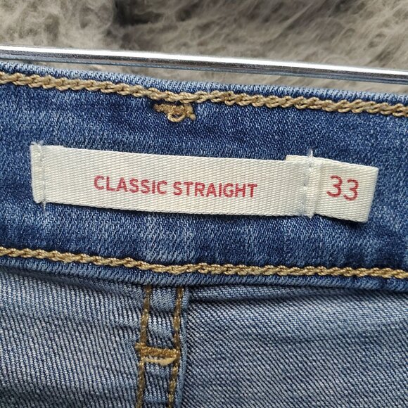 Levis Jeans Womens 33 16 Short Blue Classic Straight Denim Mid Rise - Picture 2 of 12